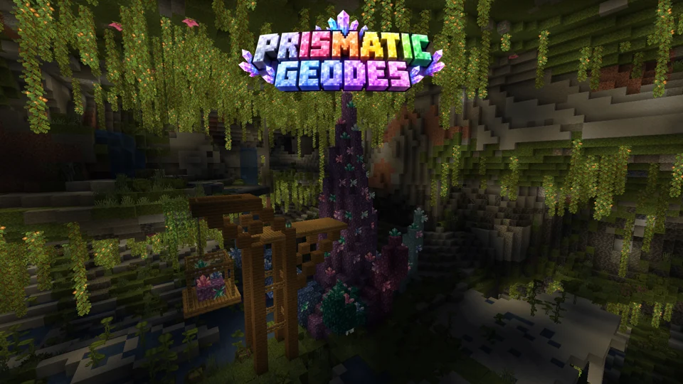 Artwork for Prismatic Geodes (16-colour amethyst geodes), for Minecraft 26.3.