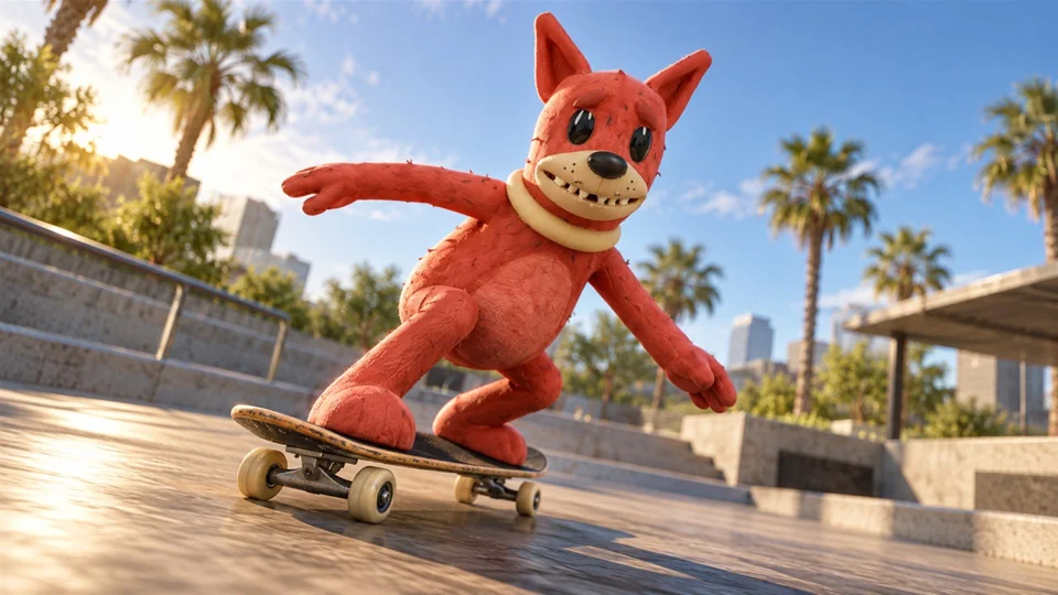 Reese The Red Dog body-only costume for ReSkate; promotional mockups are not gameplay screenshots.