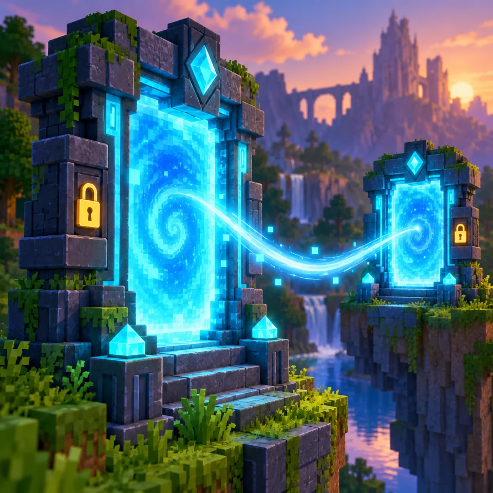 Artwork for Teleporter Control (Hytale), for Hytale server plugin.