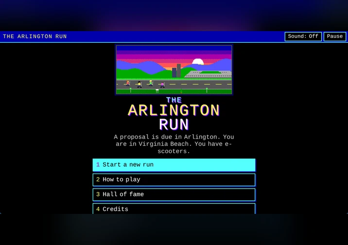 The Arlington Run game artwork