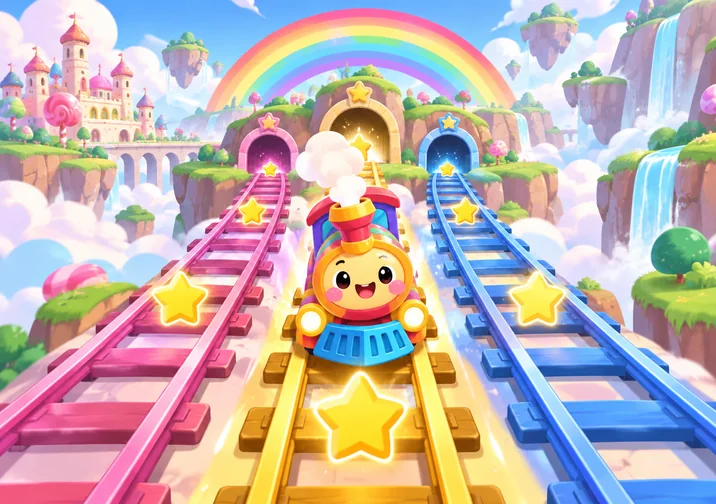 Rainbow Rail Rush game artwork