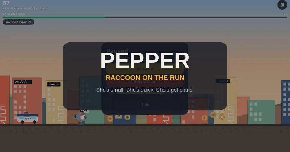 PEPPER: Raccoon on the Run game artwork