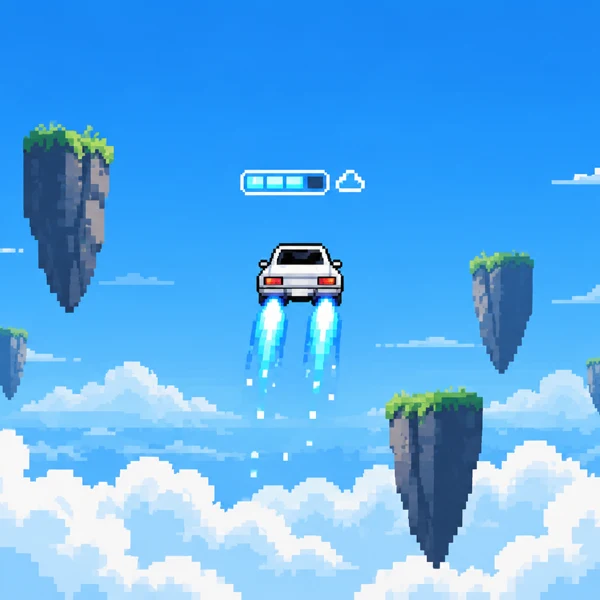 遥遥领先 (Yaoyao Lingxian) pixel flight runner game artwork