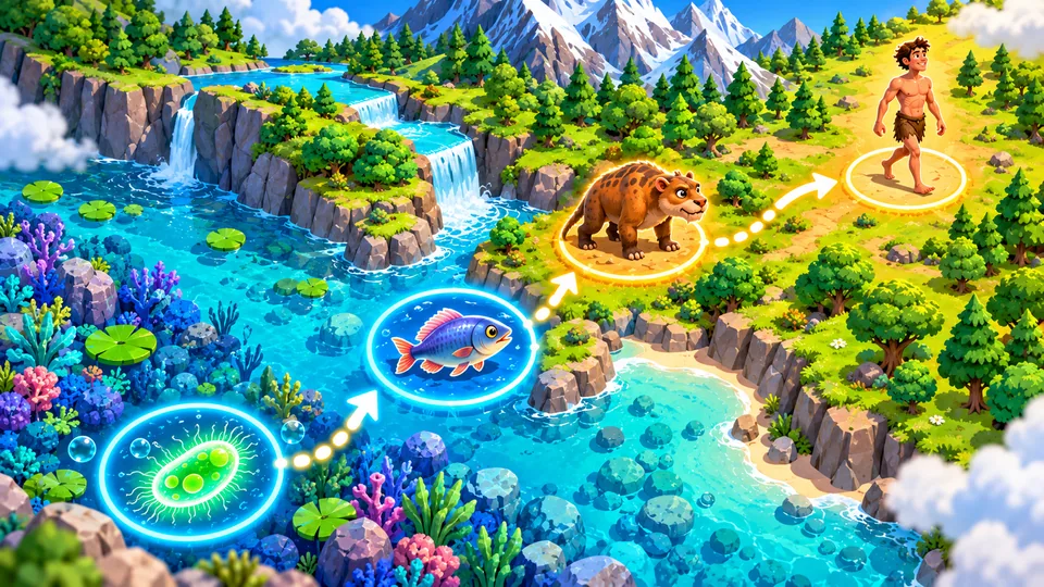 Evolution Game — Micro → Animal → Human game artwork