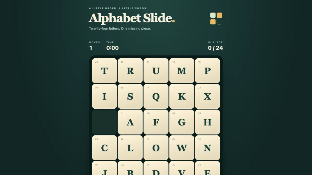 Alphabet Slide · 5×5 Puzzle game artwork