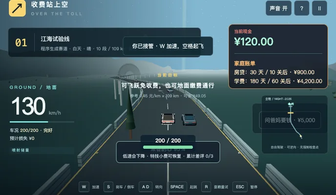 收费站上空 · OVER THE TOLL game artwork