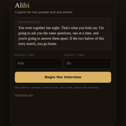 Alibi game artwork