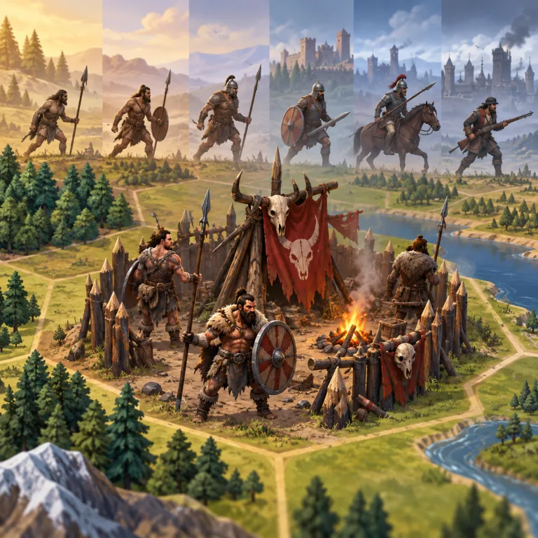 Civilization VI barbarian camp with units from several eras