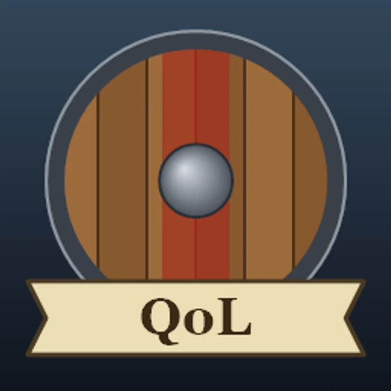 Official QoL icon: a shield-like brown and red emblem above a QoL banner.